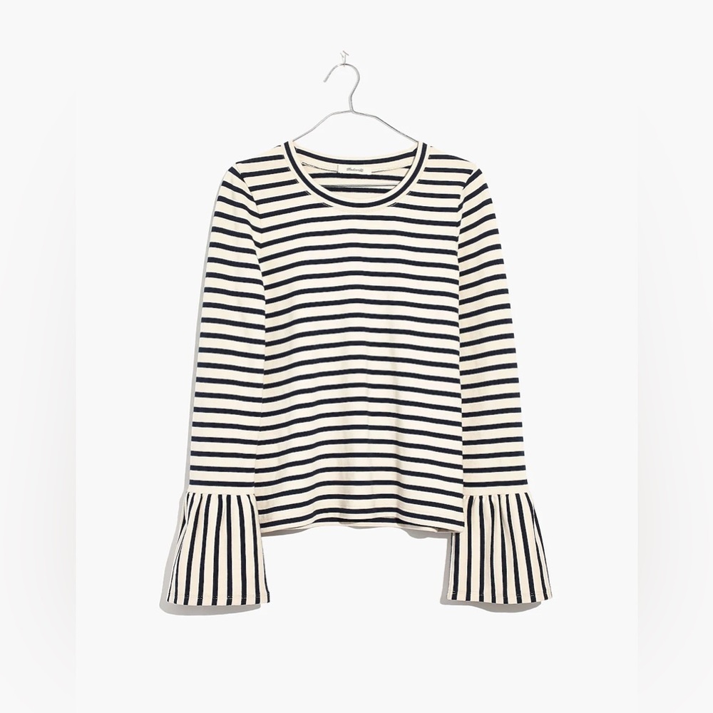 MADEWELL Stripe-Play Ruffle-Cuff Top - Picture 5 of 5